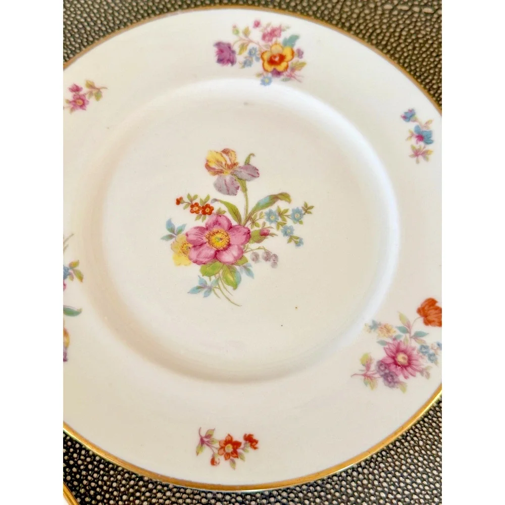 3 Plates Vintage Lambertson China Linda Lee Floral 8